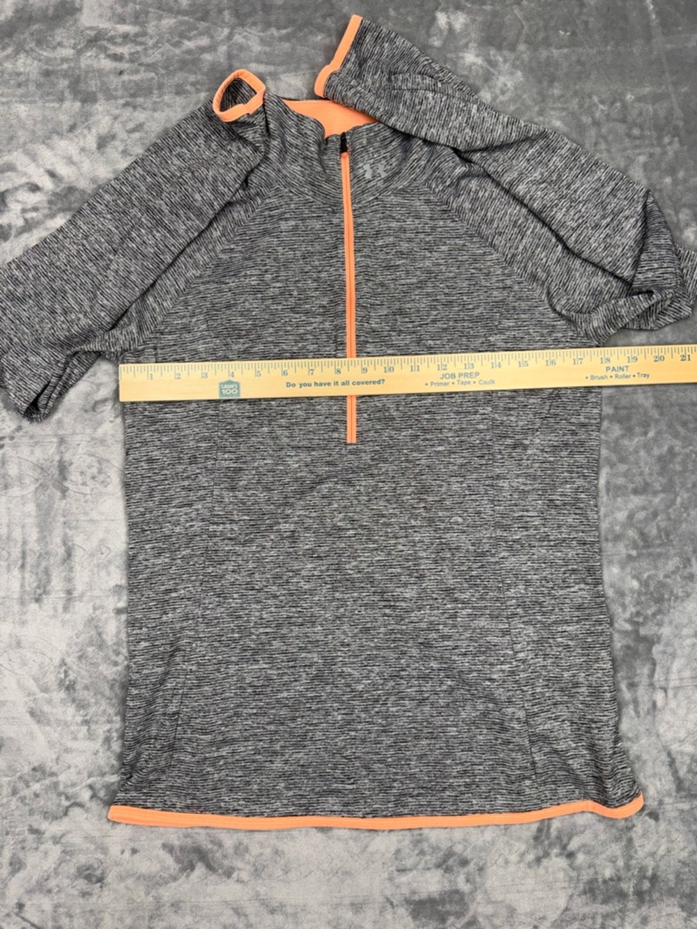 Under Armour Gray Quarter-Zip Pullover with Coral Trim - Picture 10 of 11
